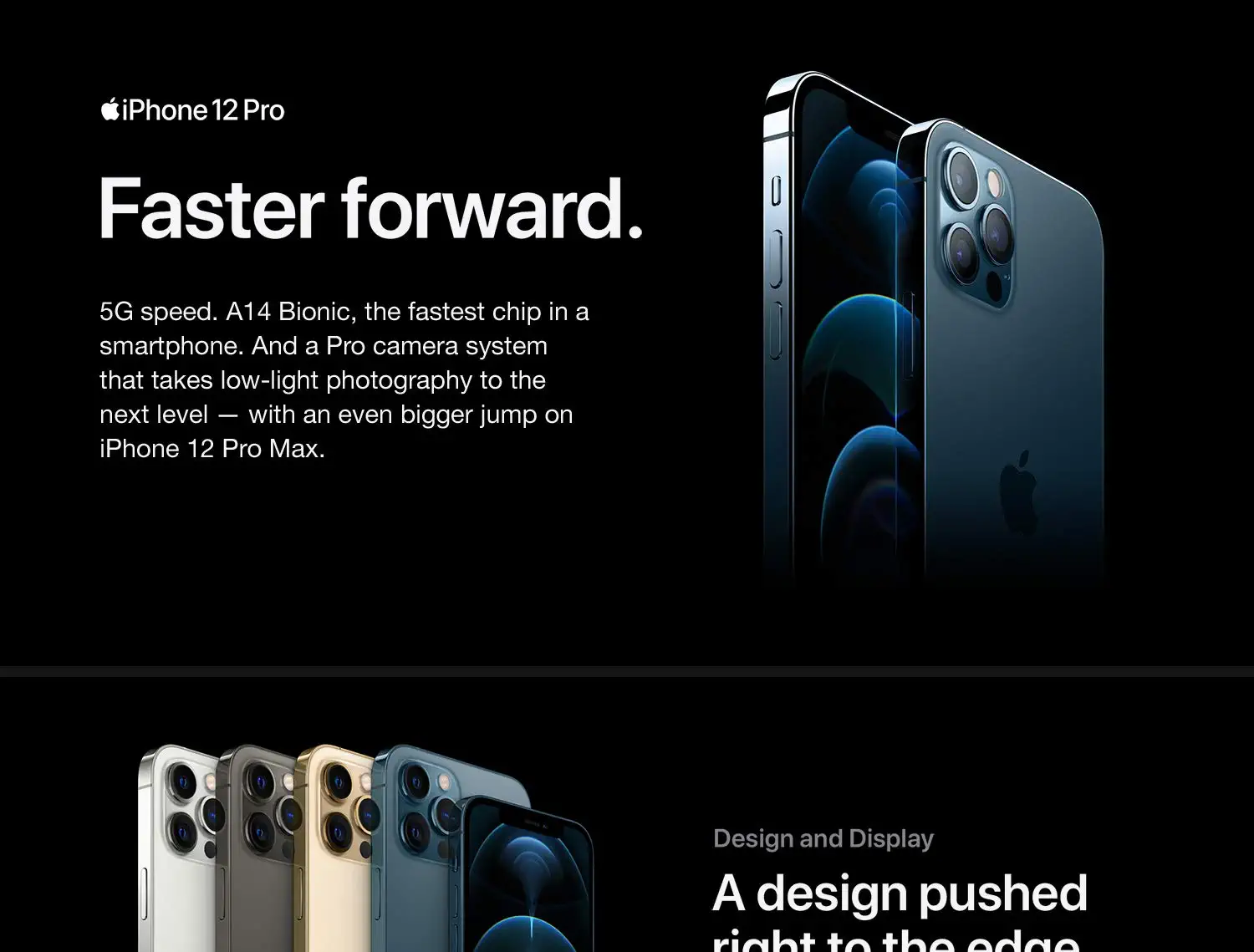 Iphone 12 Pro. 5G Speed. A14 Bionic, The Fastest Chip In A Smartphone.